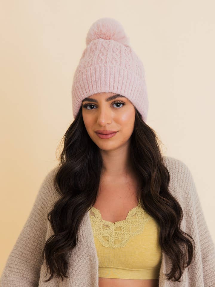 Cable Knit Cuffed Beanie 💕 for wholesale by Leto Accessories