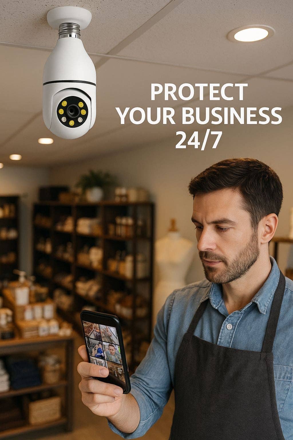 Krediz - Wholesale Small/Handheld Appliance - 5G WiFi Bulb E27 Security Camera – 1080P HD, Full-Color Night Vision, Motion Detection, Auto Tracking, Two-Way Audio, Indoor Smart Surveillance with 16GB/32GB/64GB Storage16