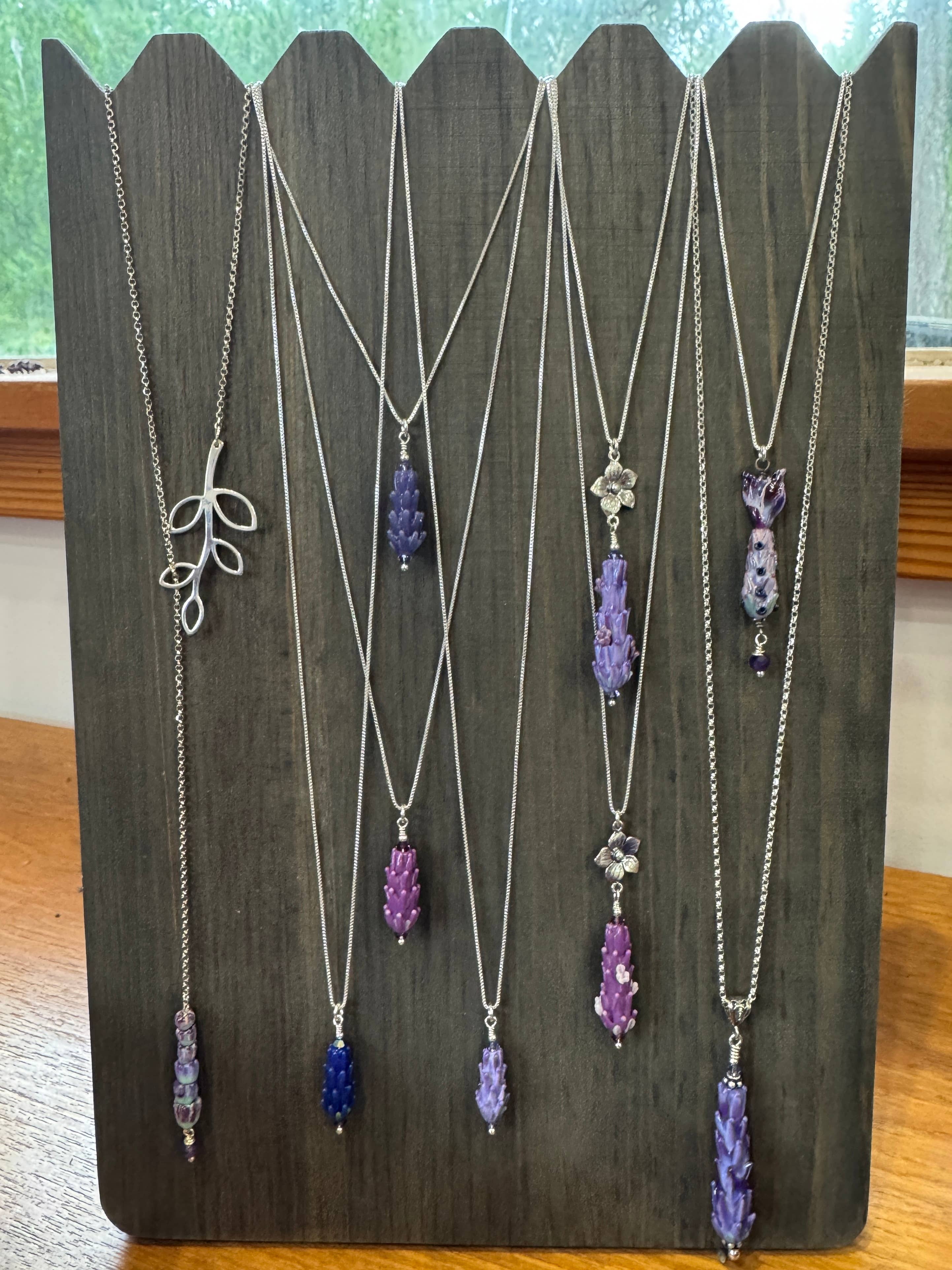 Lavender Beads - Wholesale Jewelry Stand & Display - Wooden Display for Lavender Pendants3