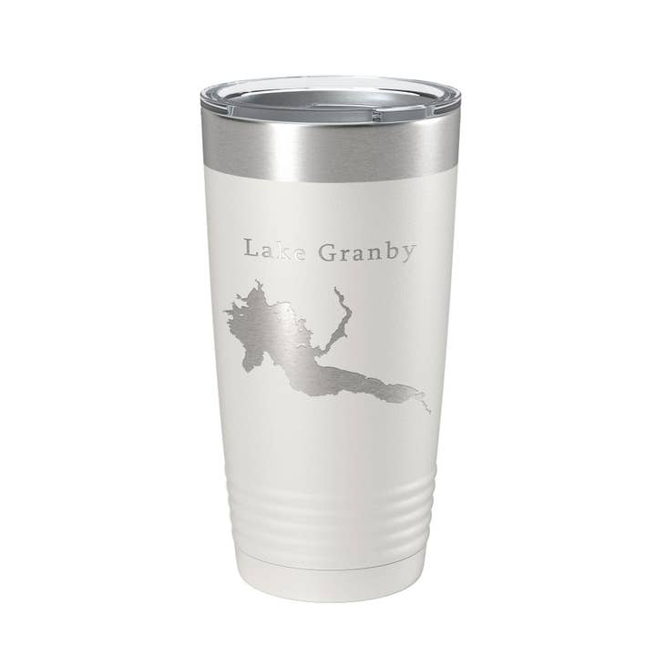 CarveBright - Wholesale Insulated Mug/Tumbler - Lake Granby Map Tumbler Travel Mug Insulated Laser Engraved Coffee Cup Colorado 20 oz1