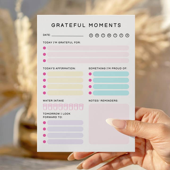 Grateful Moments Notepad for wholesale by Peachi Lane