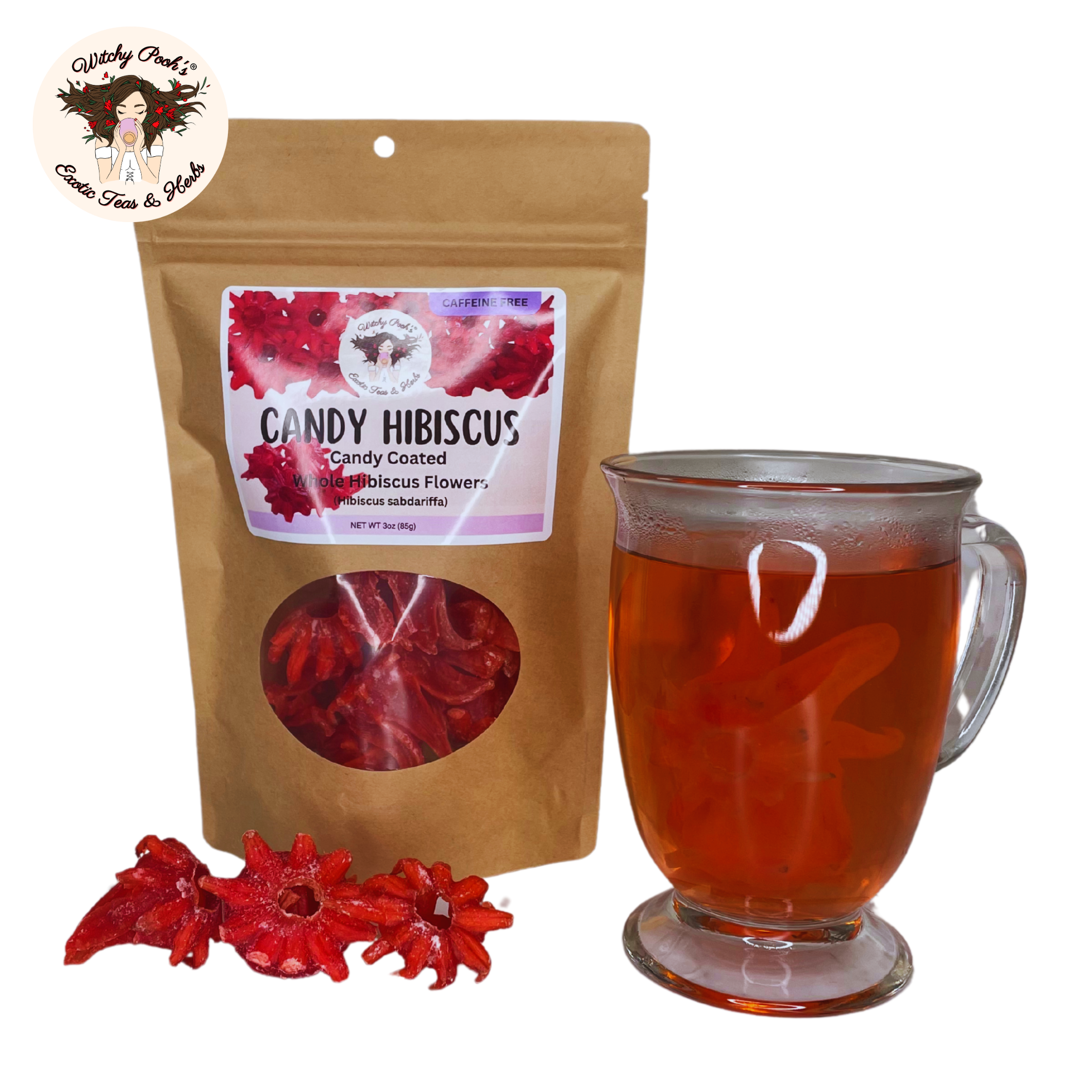 Witchy Pooh's Exotic Teas & Herbs – wholesale Fruit snacks – Witchy Pooh's Candy Hibiscus - Candy Coated Whole Hibiscus21