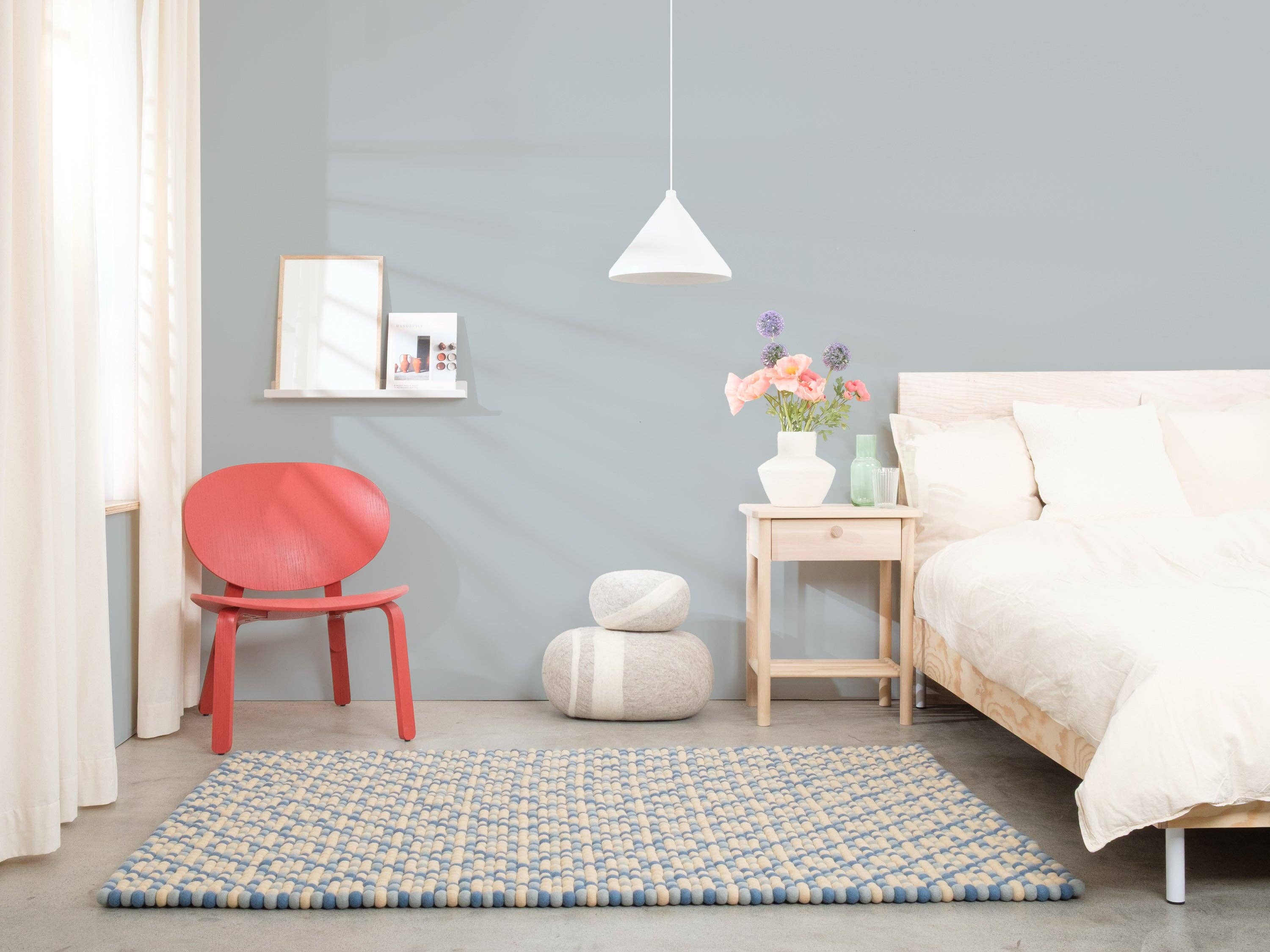 myfelt - Wholesale Area Rug - Inez felt ball rug rectangular 100% wool, handmade5