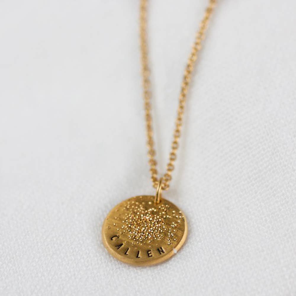 Christina Kober Designs - Wholesale Pendant/Charm Necklace - MINI COIN NECKLACE | stamped circle pendant3