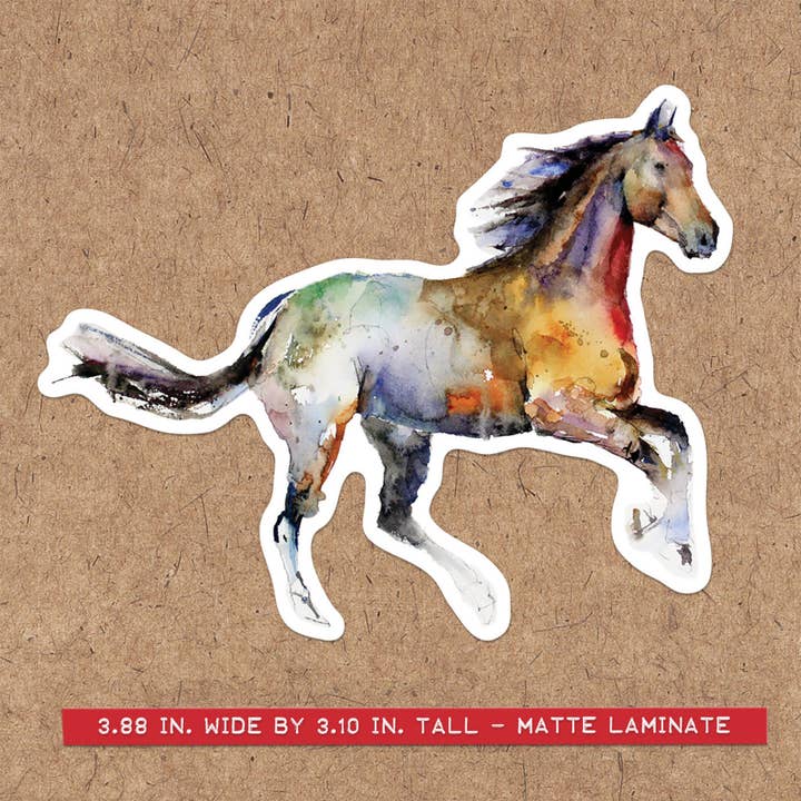 Sticker 'FREE SPIRIT' for wholesale by The Art of Dean Crouser Greeting Cards & Stickers