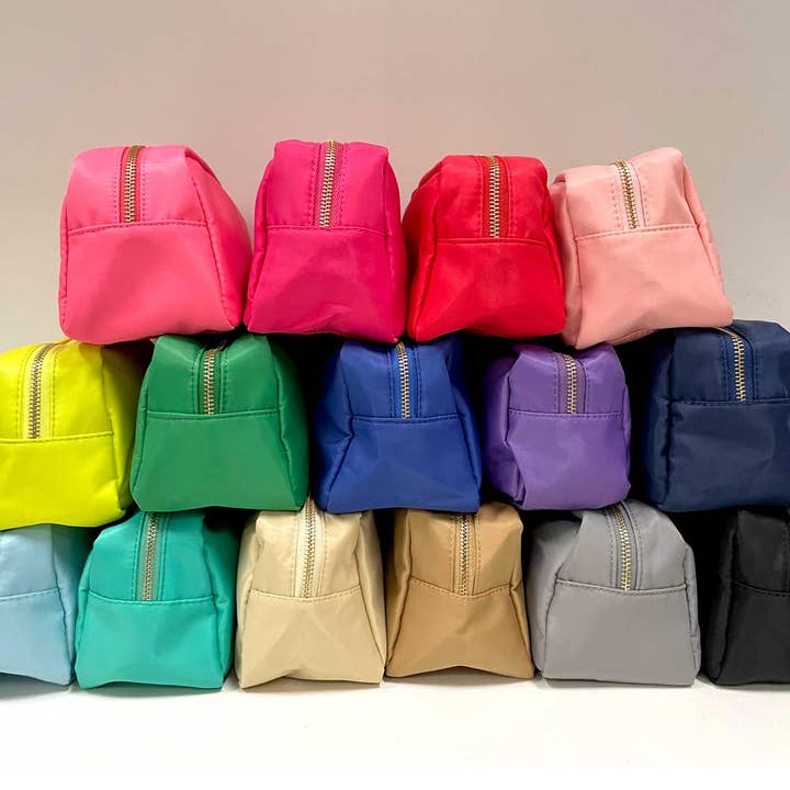 MiMi Wholesale - Wholesale Makeup/Cosmetic Bag - HM1012 Emma Round Zippered Nylon Cosmetic Pouch Bag