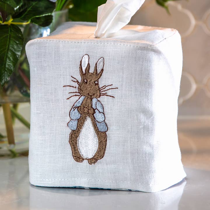 Peter Rabbit Tissue Box Cover - for wholesale by Arte Italica & Crown Linen Designs