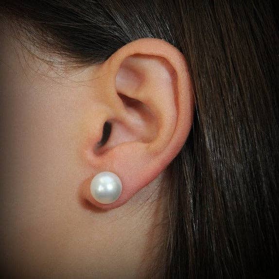10mm Bright White Pearl Stud: Everyday & Wedding Essentials for wholesale by Sela+Sage