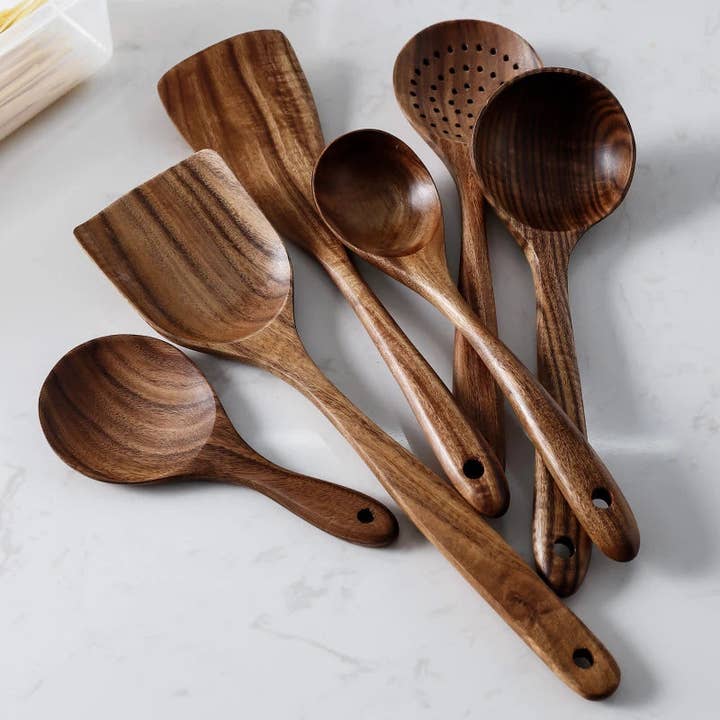 BRECK + FOX - Wholesale Kitchen Utensil Set - Acacia 8-Piece Cooking Set5