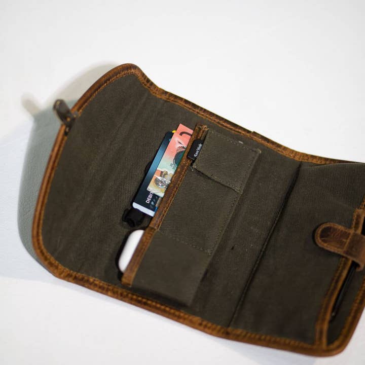 Dark Brown Leather Milo Everyday Tech Wallet for wholesale on Faire5
