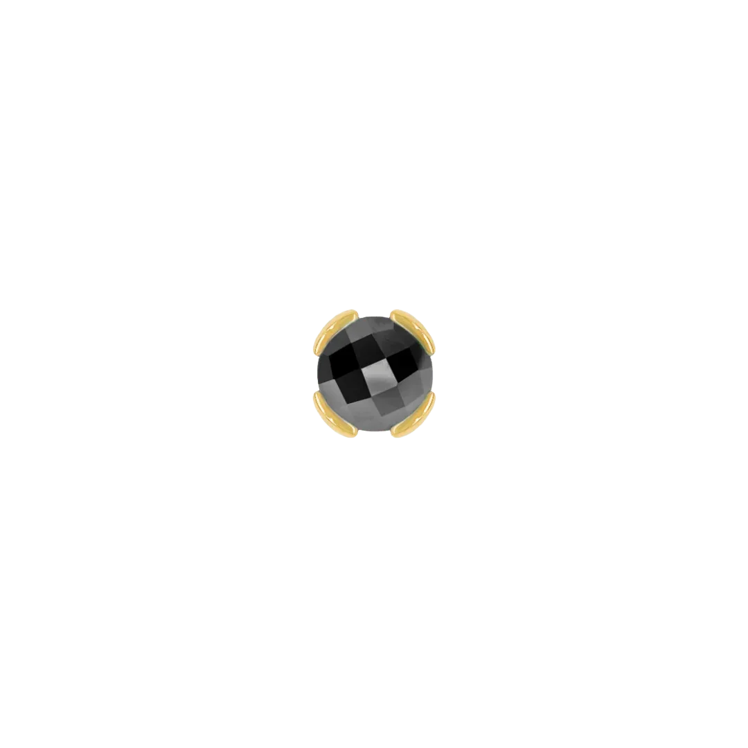 Piercing-zone - Wholesale Single Earring - Peekaboo – Black Spinel Glow – 14K Gold Threadless End6