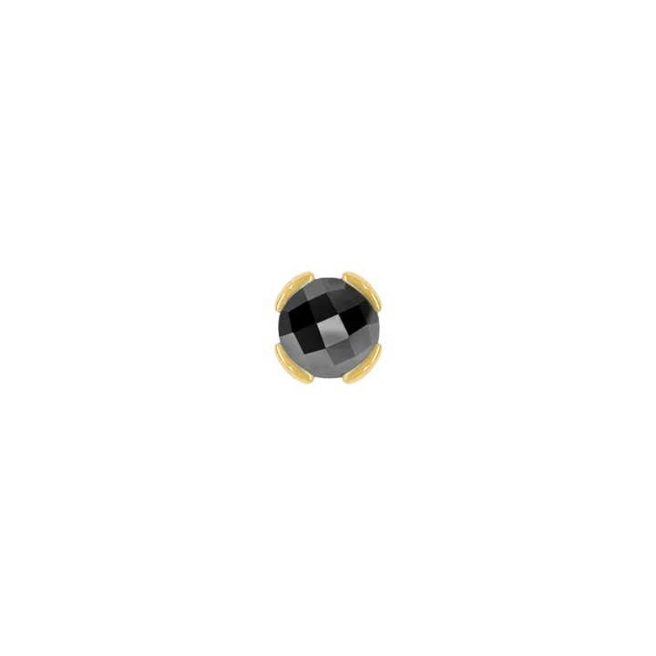 Piercing-zone - Wholesale Single Earring - Peekaboo – Black Spinel Glow – 14K Gold Threadless End6