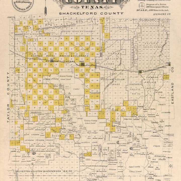 Relic Map Co. - Wholesale Map - Callahan County, Texas 1870