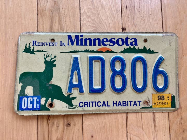 1998 Minnesota Kritischer Lebensraum Nummernschild für den Großhandel von RusticPlates