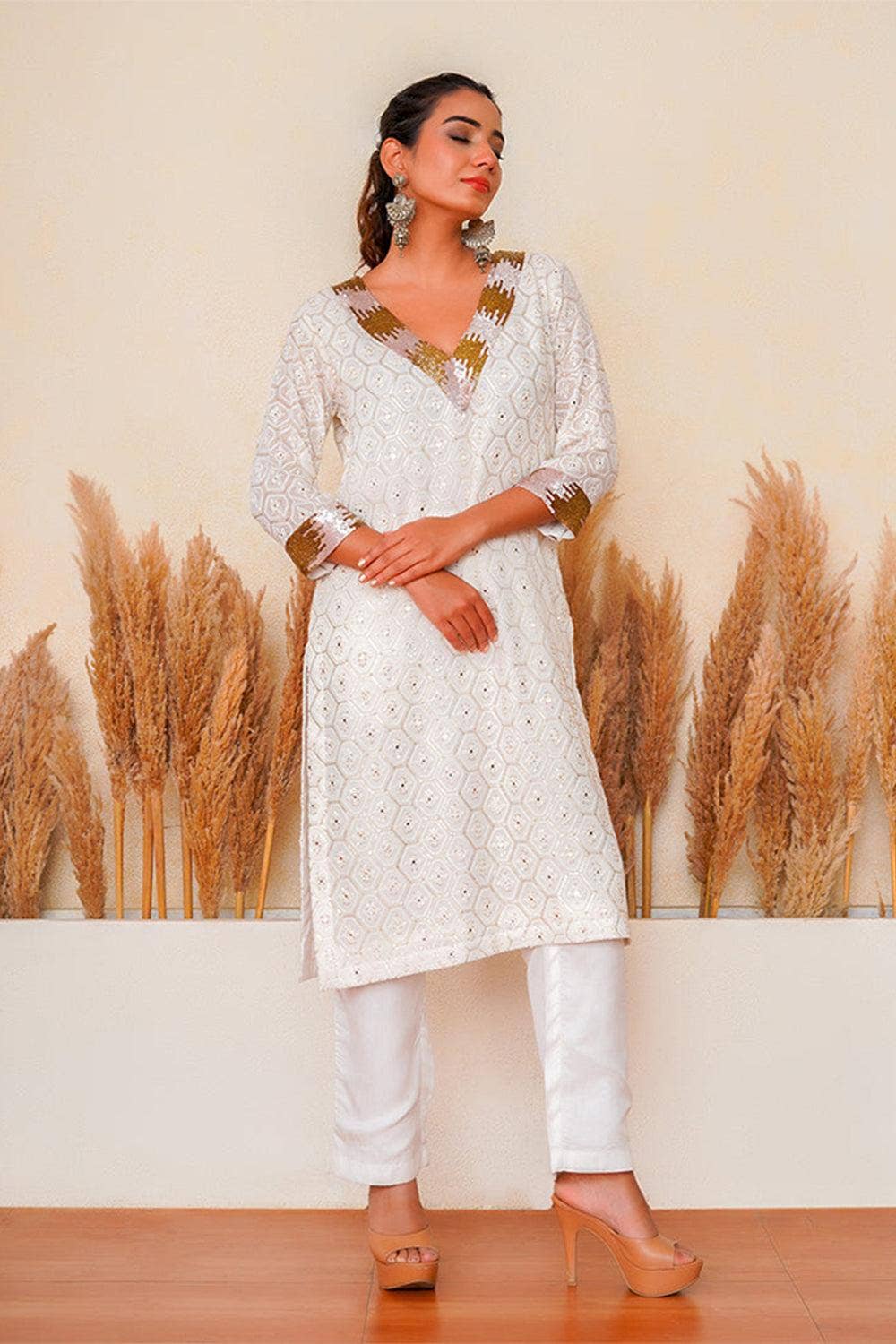 Yunikulondon – wholesale Top & pants set (NOT Loungewear) – Women's – Ivory Setarah Kurta Set2
