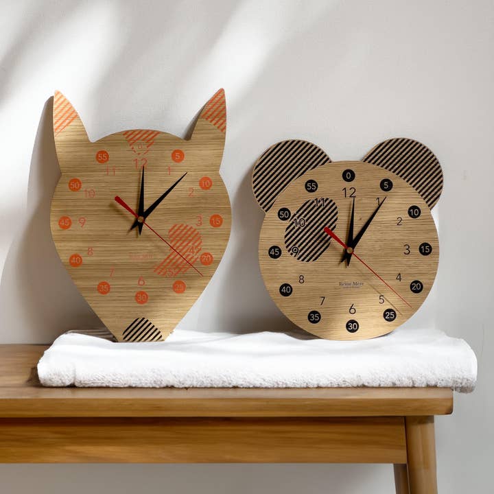Räv - Pedagogisk klocka i ekfanér MDF för wholesale av Reine Mère