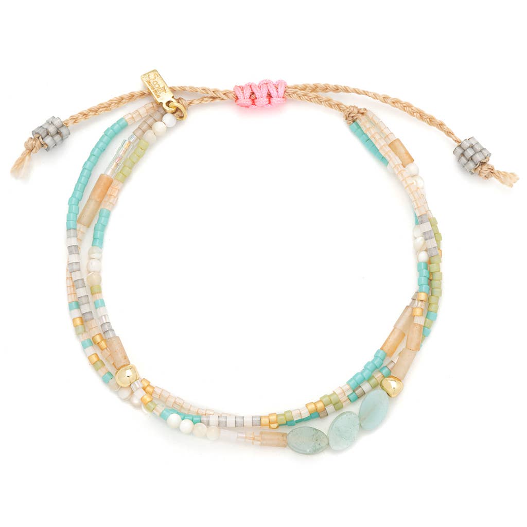 Scout Curated Wears - Wholesale Beaded Bracelet - Mixed Media Bracelet - Courage/Amazonite/Gold1