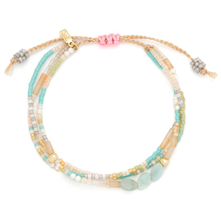 Scout Curated Wears - Wholesale Beaded Bracelet - Mixed Media Bracelet - Courage/Amazonite/Gold1