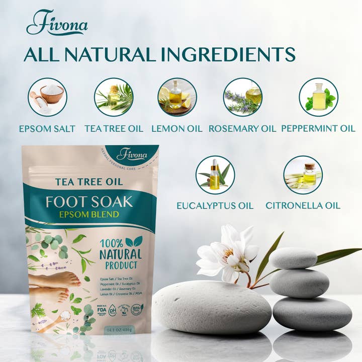 FIVONA - Wholesale Foot Scrub/Polish - Epsom Salt Foot Soak Care Kit 3 in 1 Natural SPA Set3