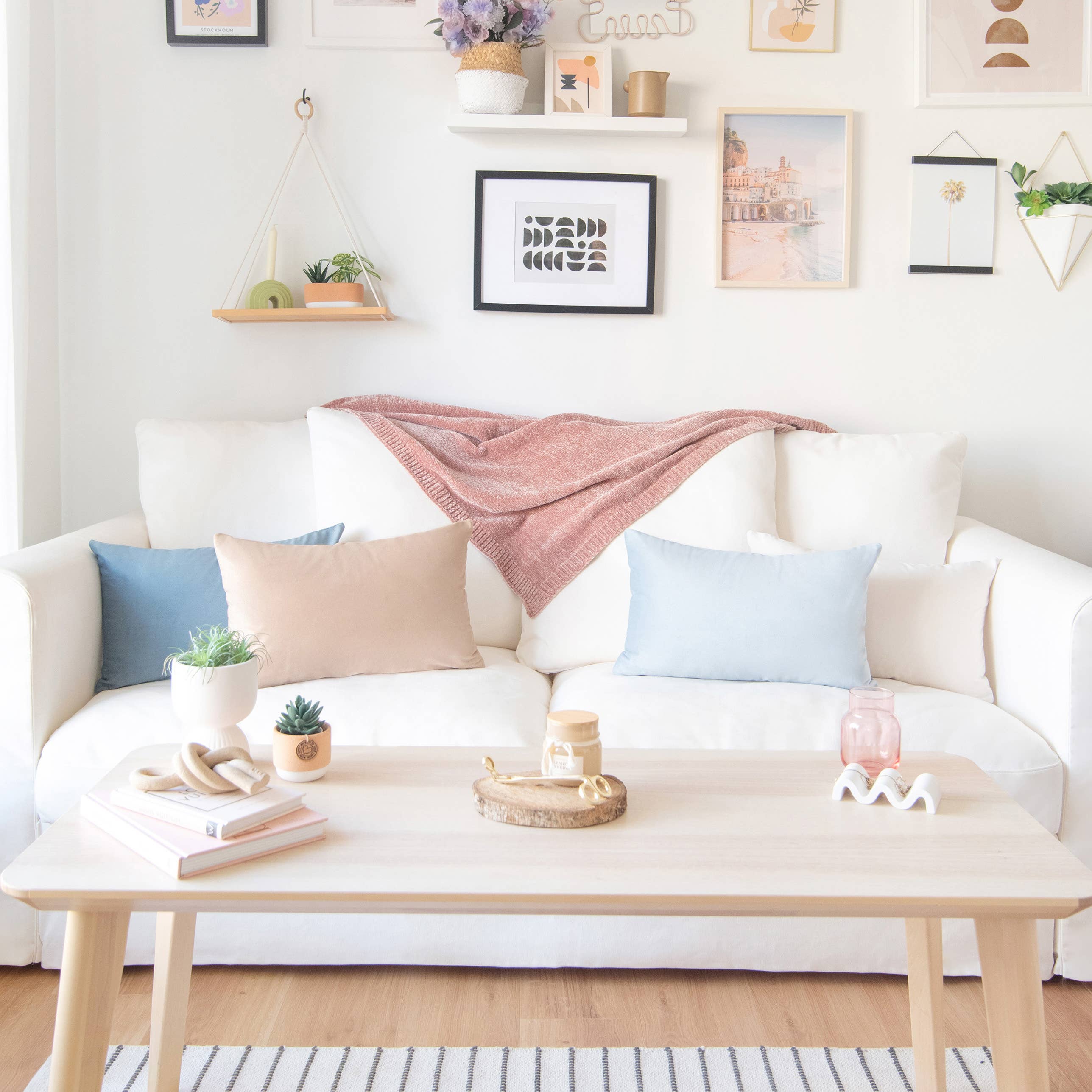 Monday Moose - Wholesale Throw/Decorative Pillow - Samara Pillow Covers (4-Pack) - Beige/Light Blue10