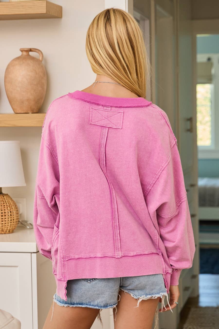 Oddi - Wholesale Sweatshirt - Women's - Plus Acid Washed French Terry Pullover Sweatshirt9