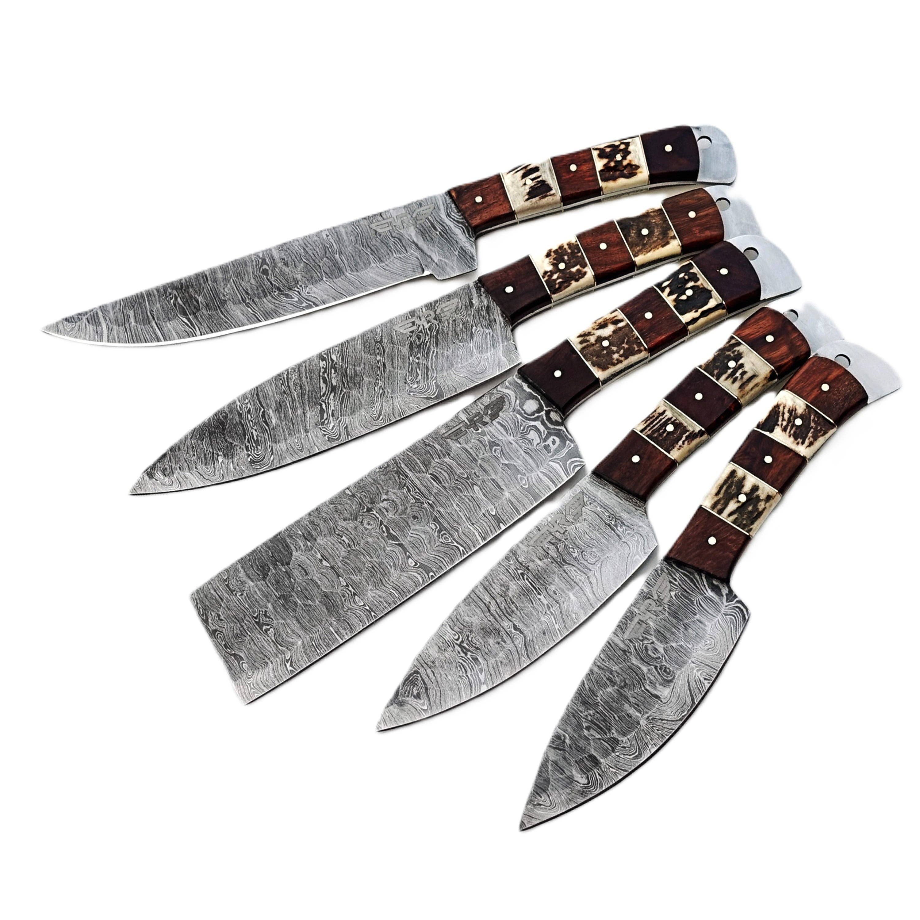 Ruddock Bros. LLC - Wholesale Knife Set - Balboa 5 Piece Chef Knife Set - Damascus Steel3