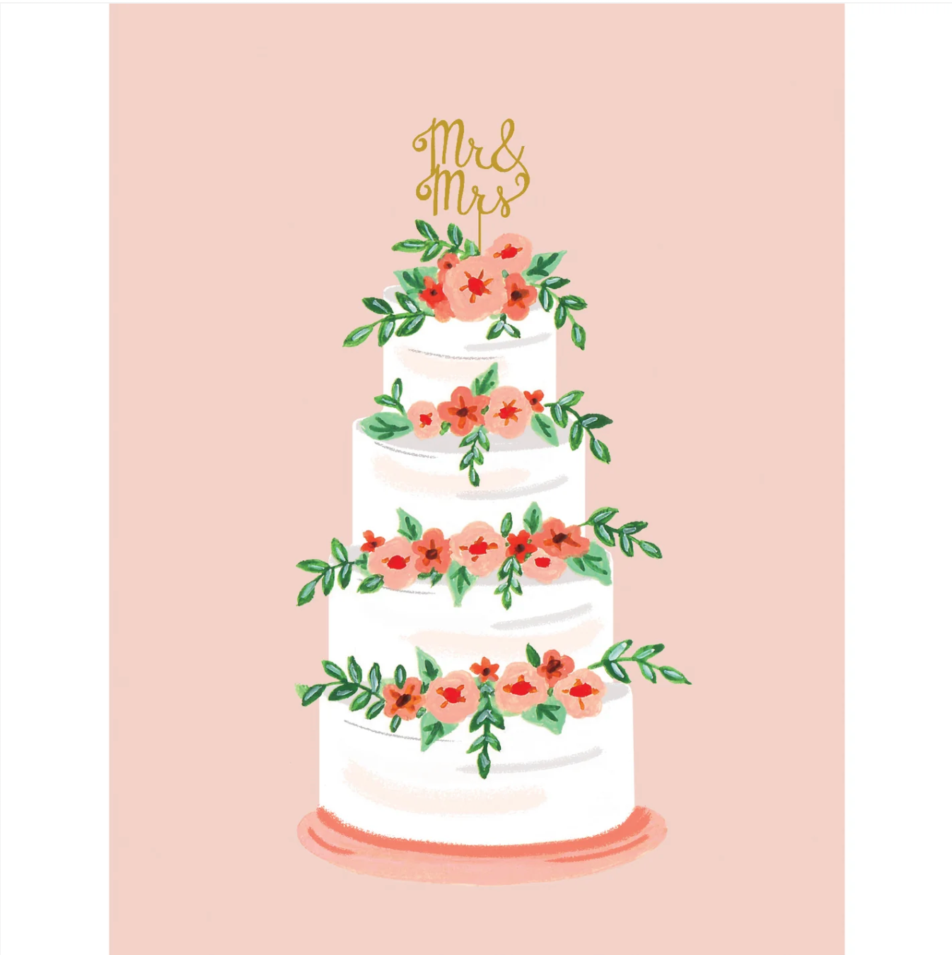 Paige & Willow - Wholesale Trouwkaartje - Mr en Mrs Cake Card1