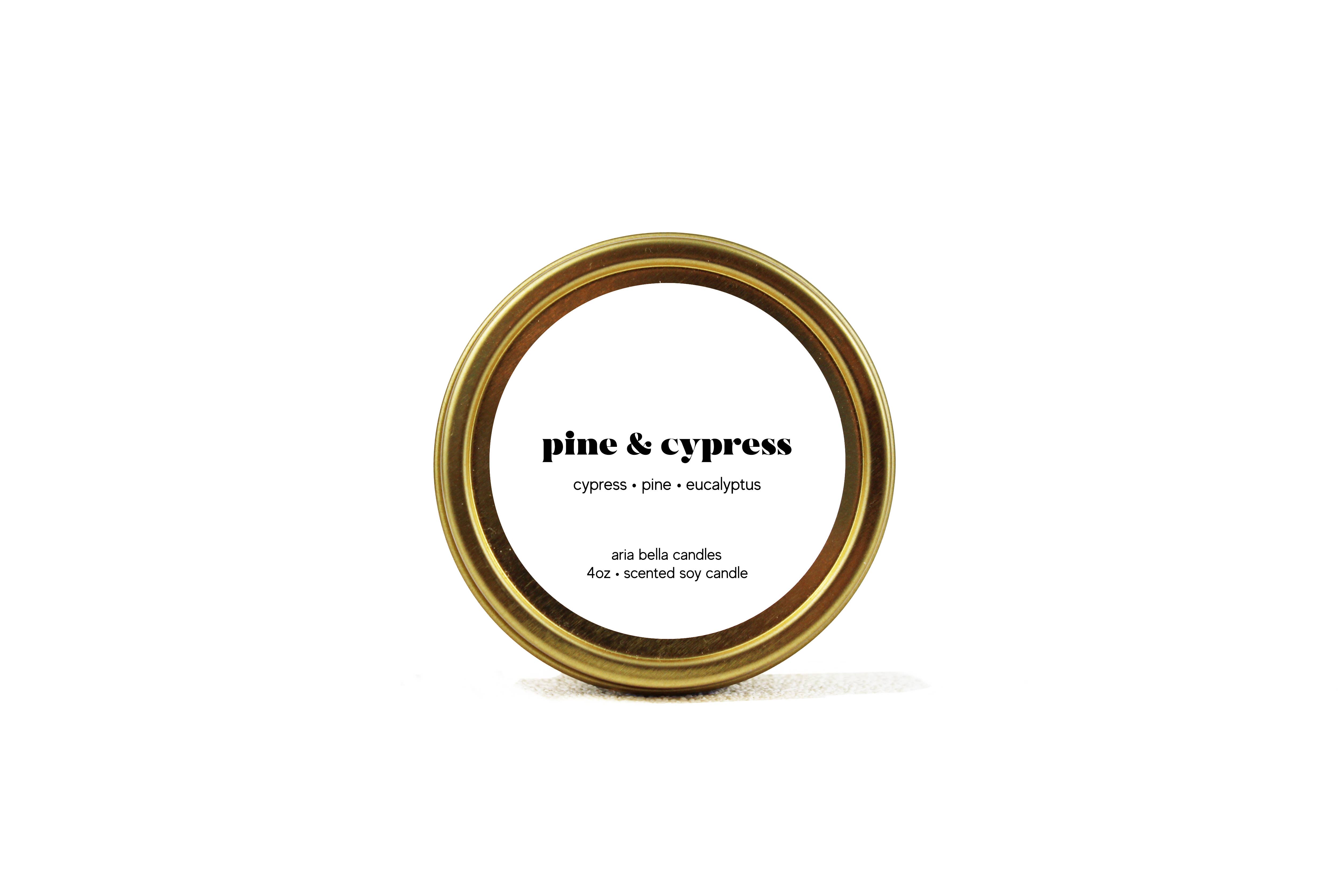 Aria Bella Candles - Wholesale Jar/Filled Candle - Pine & Cypress Soy Candle0