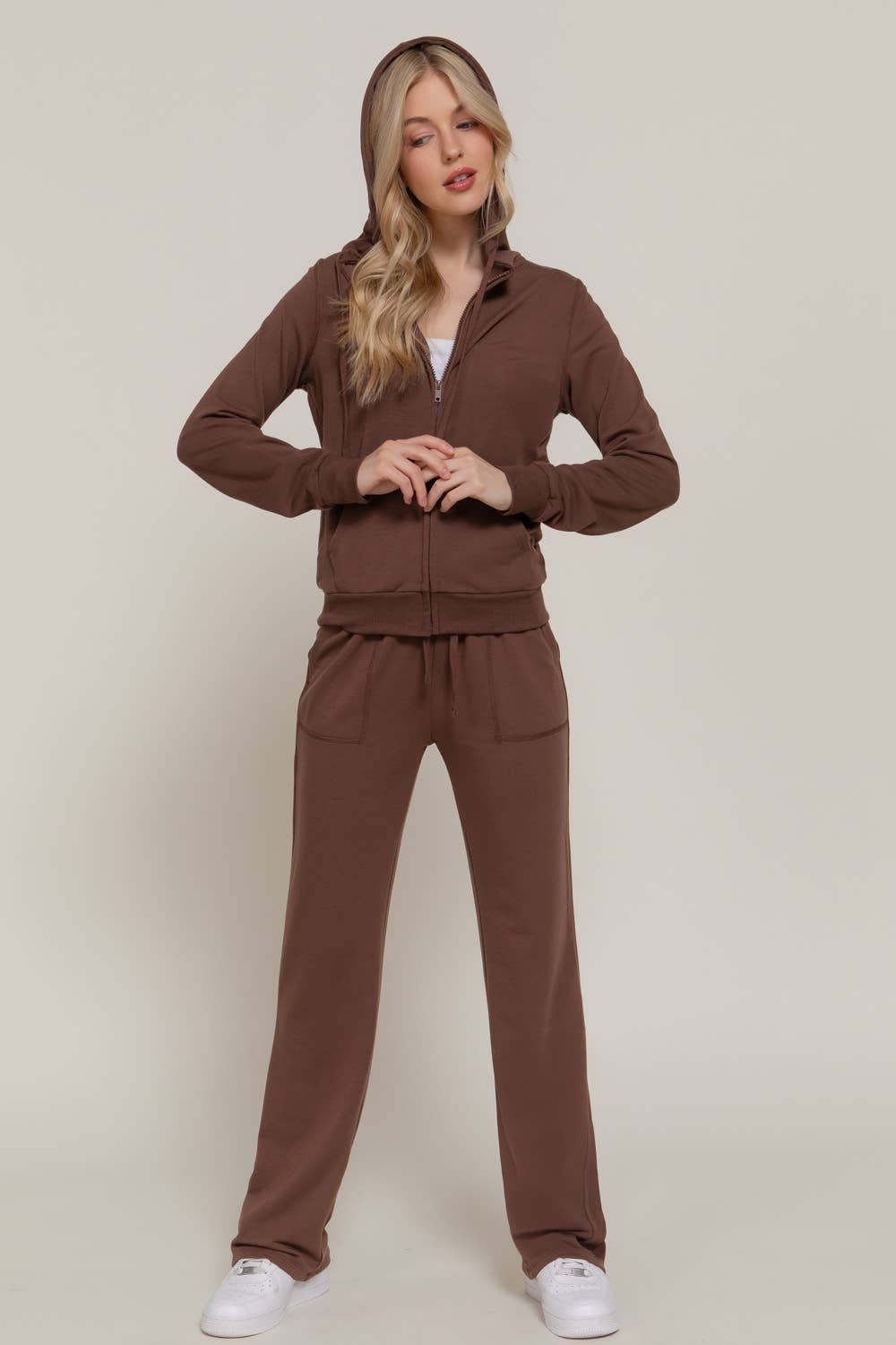 Active Basic | Active USA - Wholesale Lounge Set - Women's - Long Sleeve Hoodie Jacket & Pants Sweatsuit Set  29