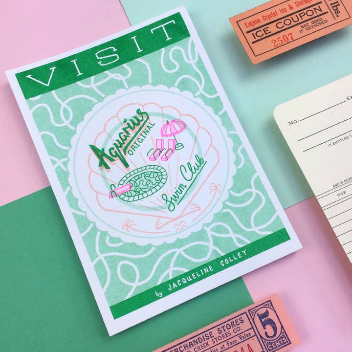 A6 Vattumannen Mini Zodiac tryck för wholesale av Jacqueline Colley