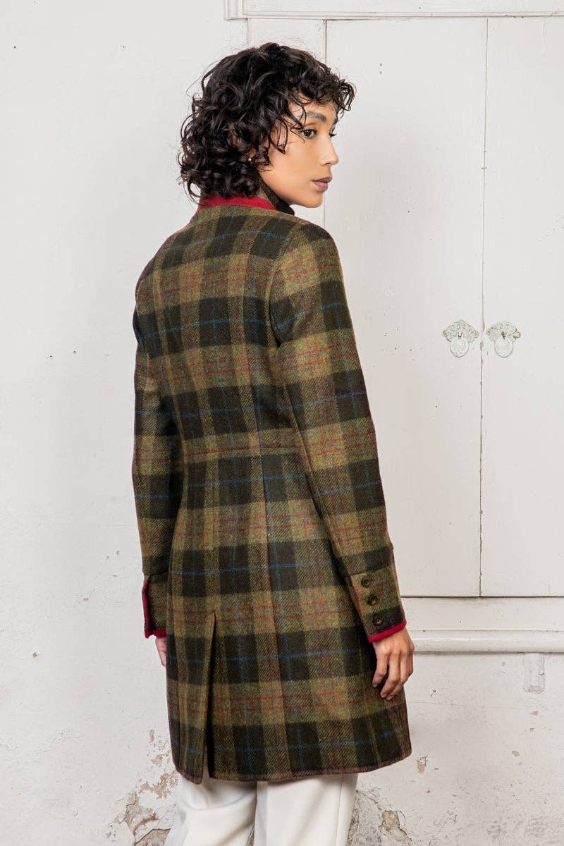 Jack Murphy Clothing - Wholesale Coat - Women's - Pamela Tweed Coat - Auburn Check5