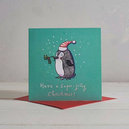 Little Penguin Christmas Card for wholesale by Helen Wiseman Illustration