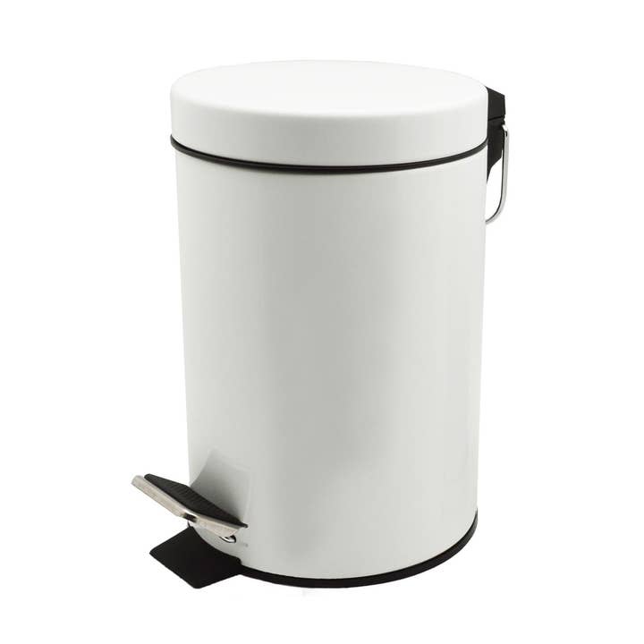Papelera con pedal Harbour Housewares con cubo interior, color blanco, 3 l para venta al por mayor de Rinkit Ltd
