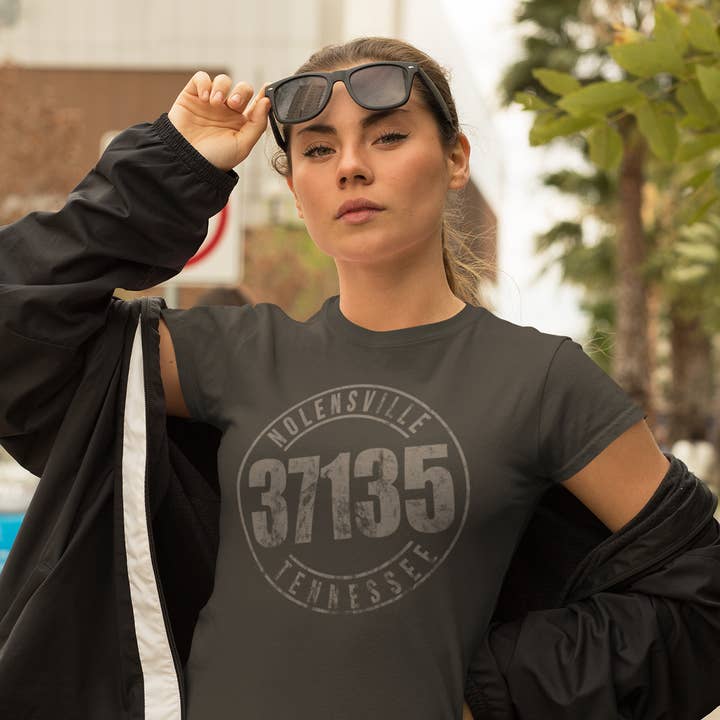 Custom ZIP Ladies Charcoal Tee for wholesale by NSP Apparel