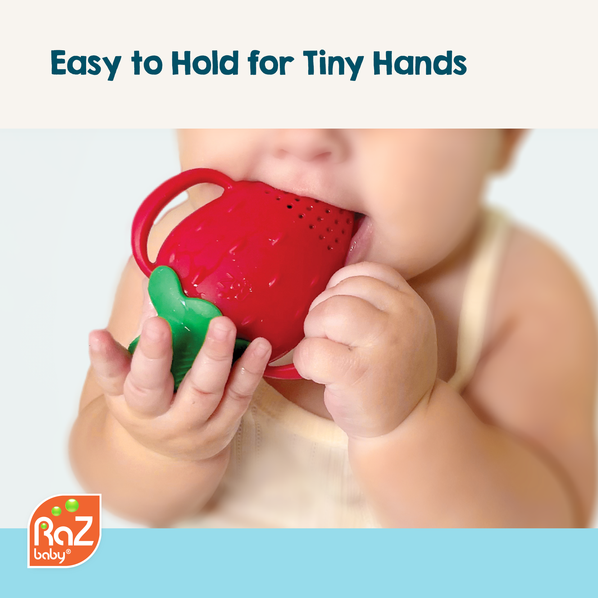 RaZbaby - Wholesale Teether (Not Clip-On) - Baby - Fruitique Feeder & Teether - Strawberry 3