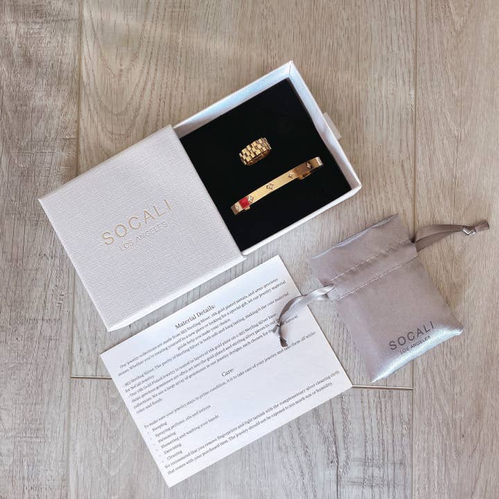 SOCALI - Wholesale Band/Stacked Ring - Ruby Gold Vermeil Ring