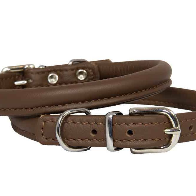 Collare Tubolare in Pelle Marrone per la vendita all'ingrosso da parte di Earthbound Italia