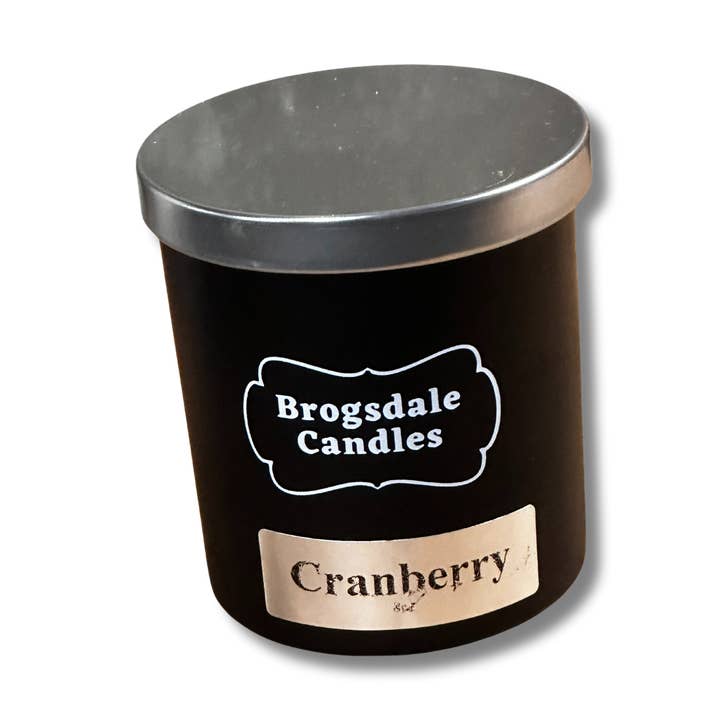 Cranberry Hand poured soy blend wooden wick candle. for wholesale by Brogsdale Candles