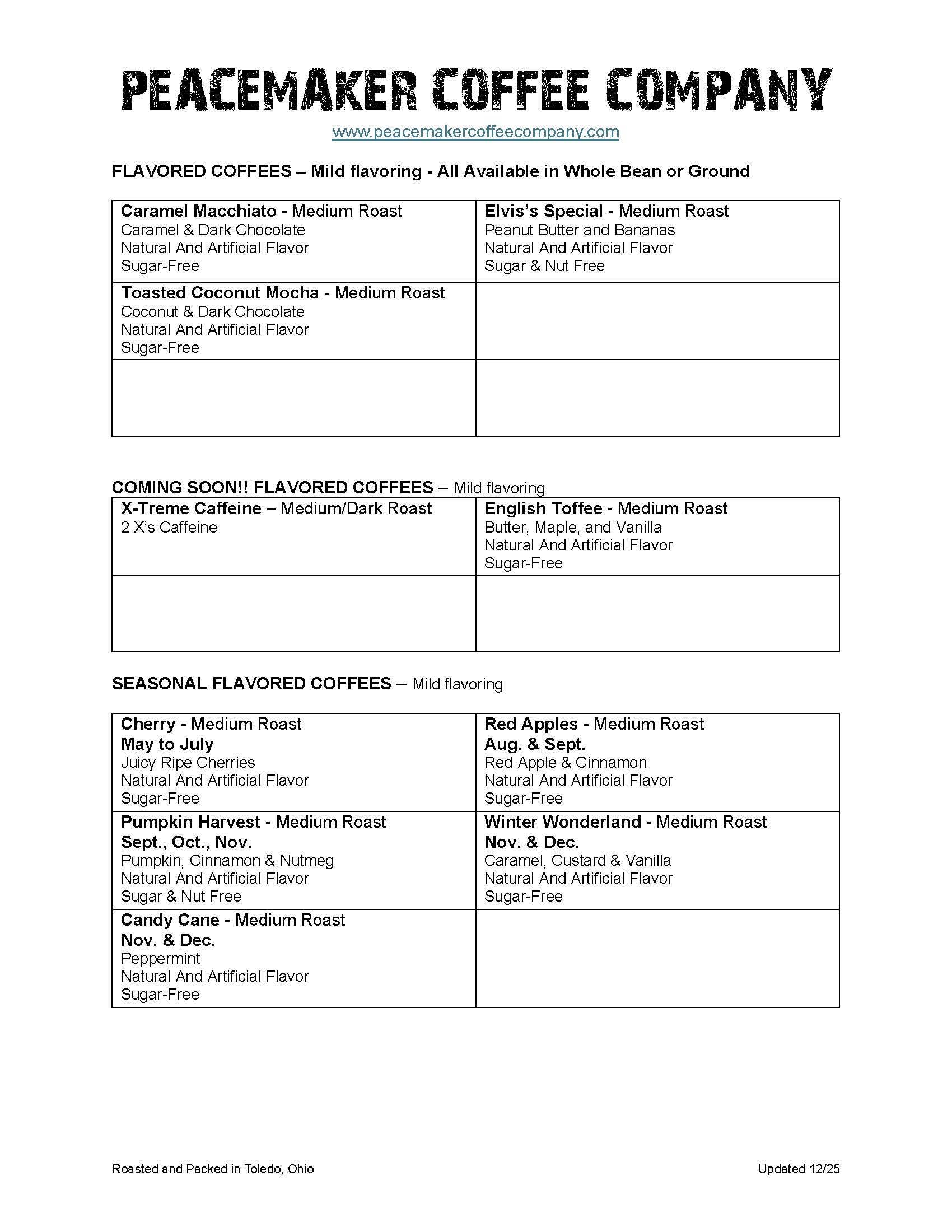 Peacemaker Coffee Company - Wholesale Ground Coffee - 12 Oz. - Flavored Coffee - Pick From Many Flavors2