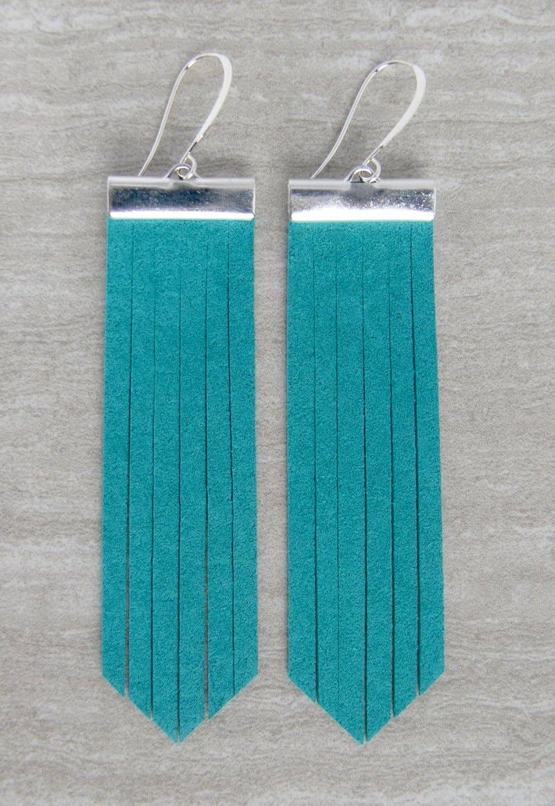 Rope and Leather - Wholesale Dangle Earrings - On The Fringe Earrings-Suede1
