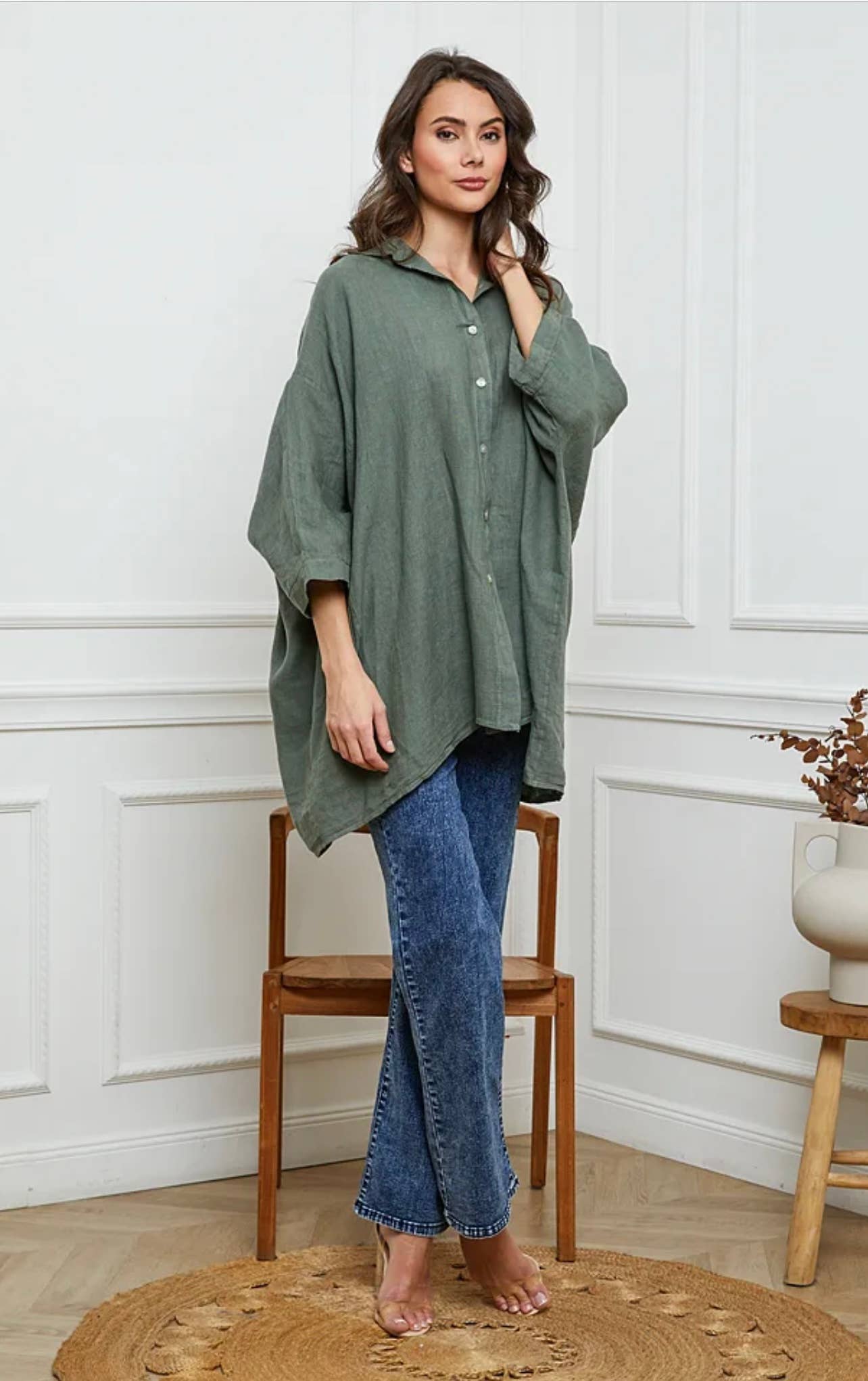 LÉA & LUC - Wholesale Button Down Shirt - Women's - 100% Linen Shirt REF. 285865