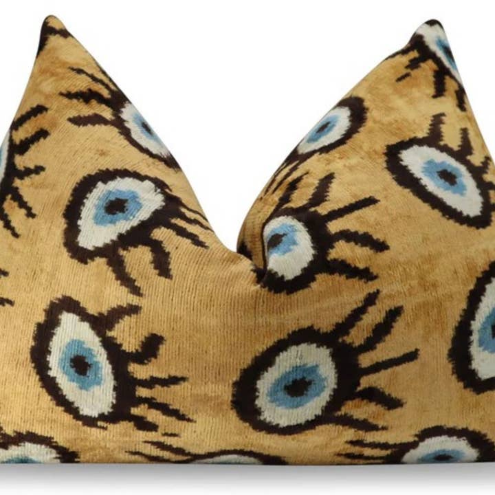 Cuscino in Velluto con Occhio Malvagio Fatto a Mano 16x24 Verde con Inserto per la vendita all'ingrosso da parte di Canvello