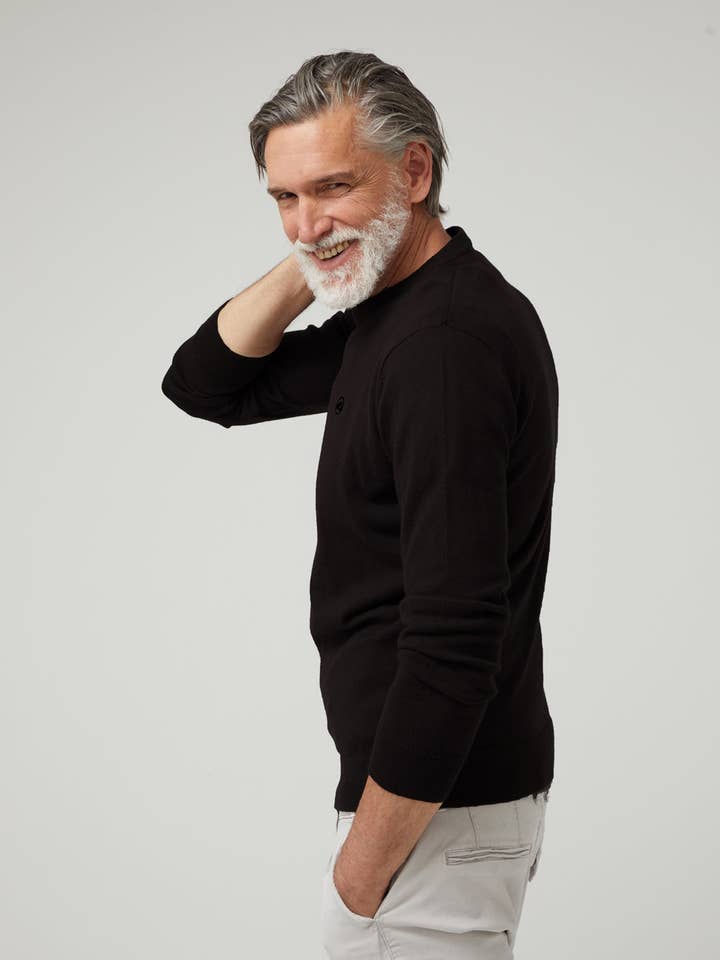 ALTONADOCK - Wholesale Knit Sweater - Men's - Fine Black Jersey2