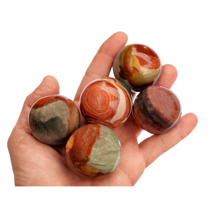 Polychroom Jasper Sphere Crystal (25 mm - 40 mm) voor wholesale door Kaia & Crystals
