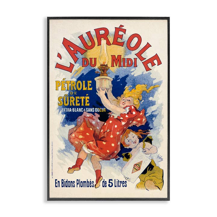 Publicité pour lampe à huile antique - Art mural encadré pour la vente par Stupell Industries