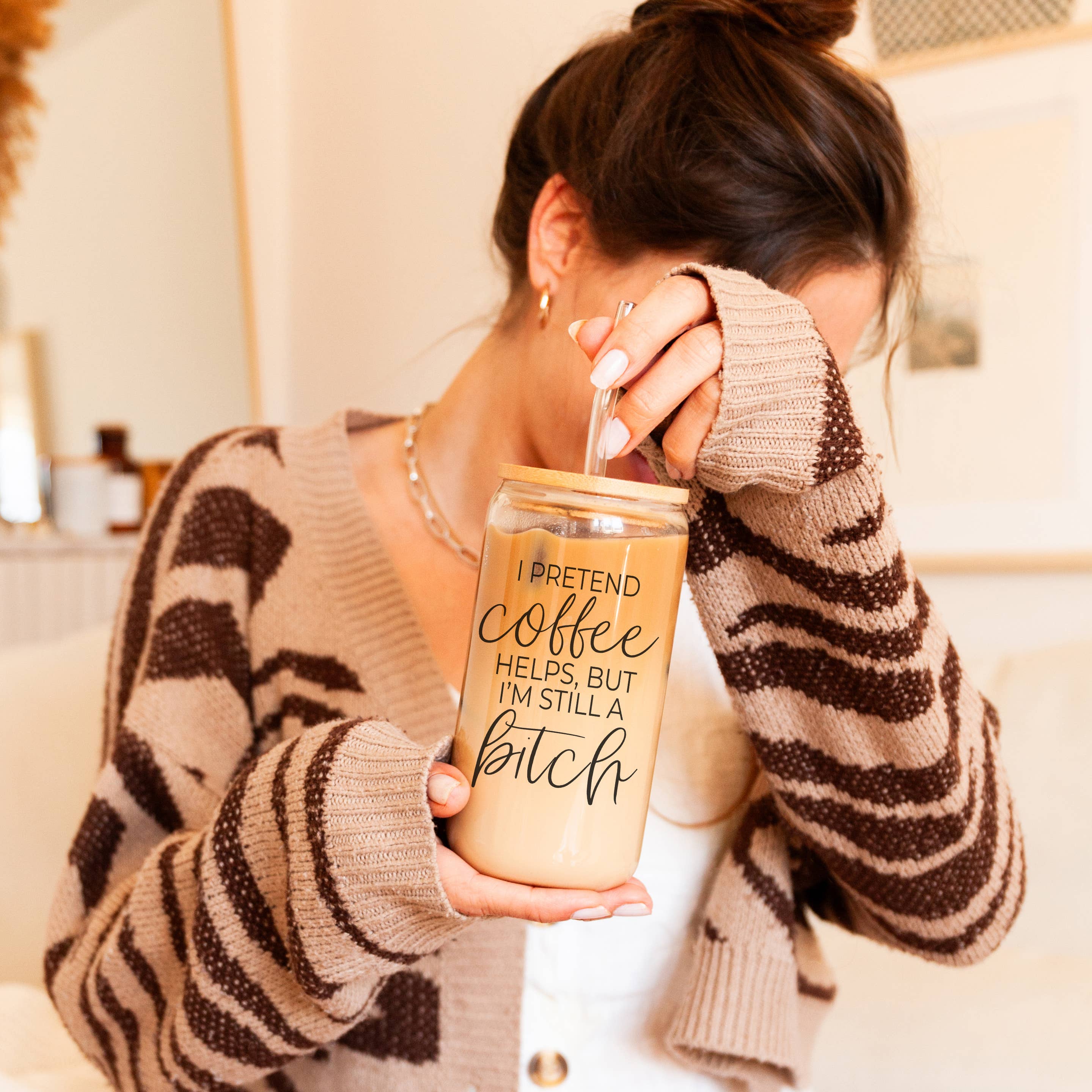 Gia Roma - Vente Tasse à café - Coffee Humor pour les amateurs de café, ensemble de tasses à café amusantes en verre104