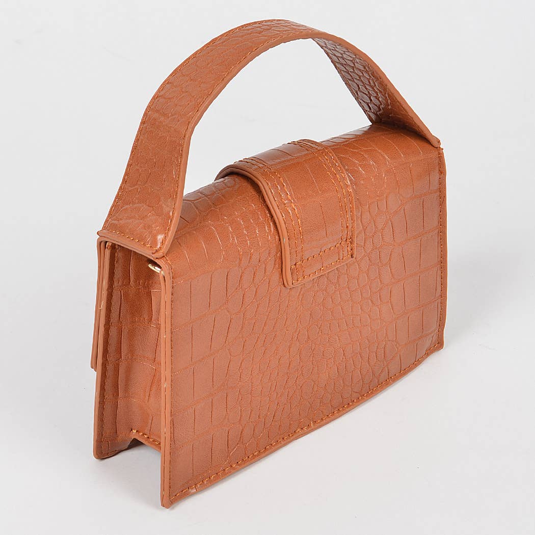 3AM BY H&D ACCESSORIES - Wholesale Crossbody Bag - Women's - Faux Croc Top Handle Crossbody Bag3