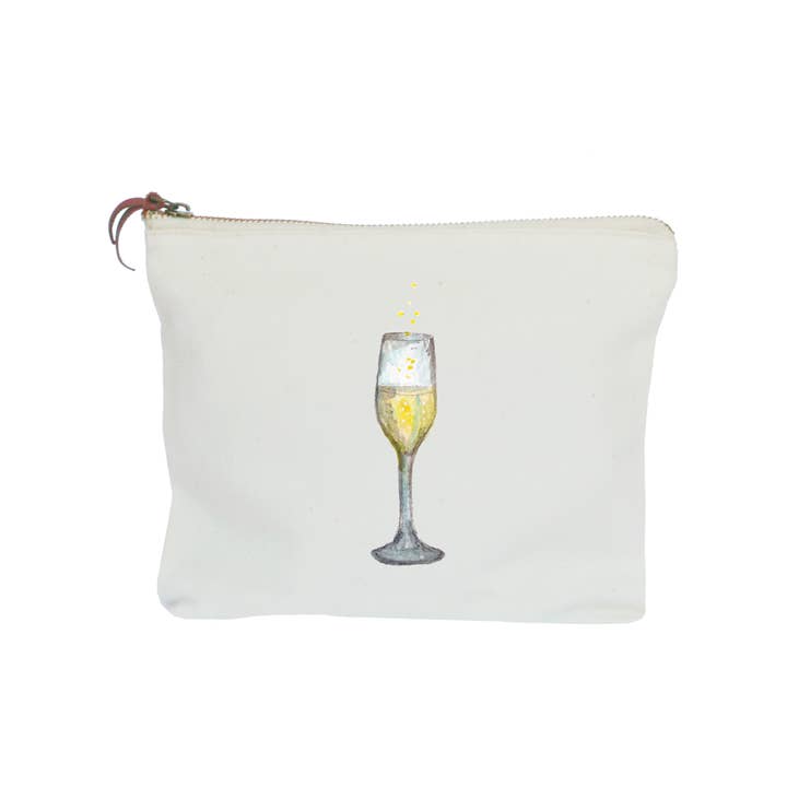 champagne 2024 zipper pouch for wholesale by Tina Labadini Designs