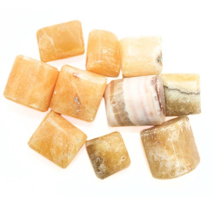 Earths Elements Wholesale - Wholesale Spiritual Stone/Crystal - Tumbled Crystal - Honey Calcite, 2lbs