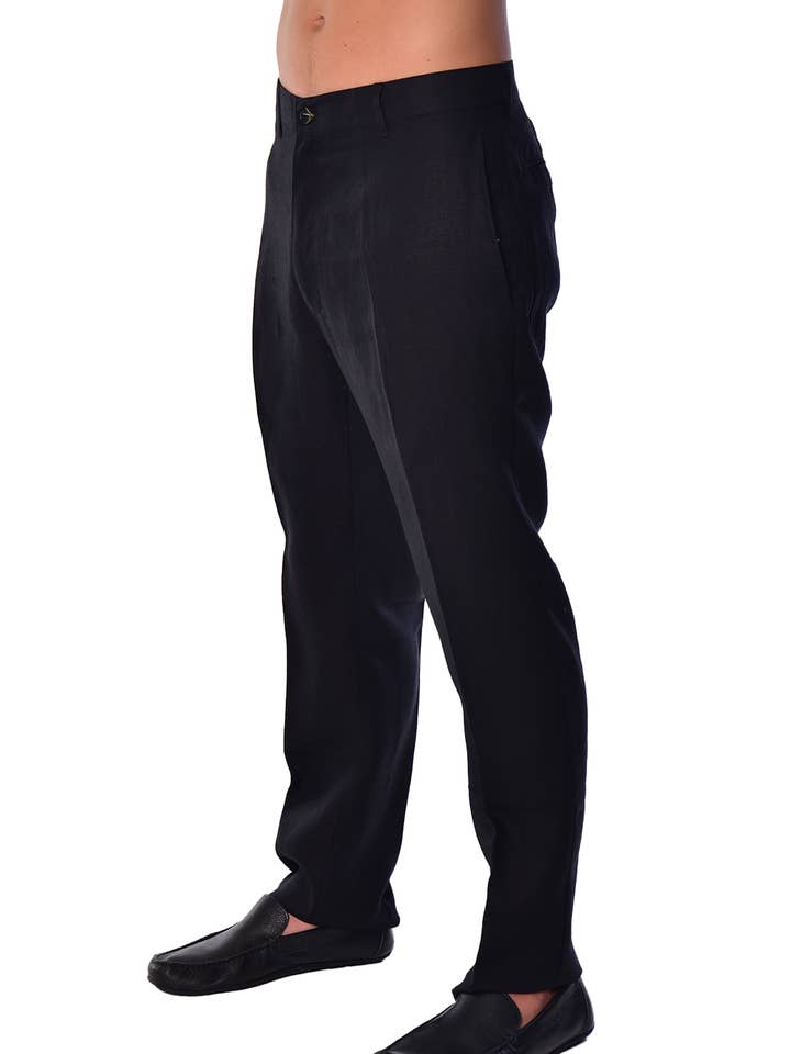 Men Linen Blend Casual Flat Front Pants MLP50c-A (32/40) for wholesale by Azucar & Bohio